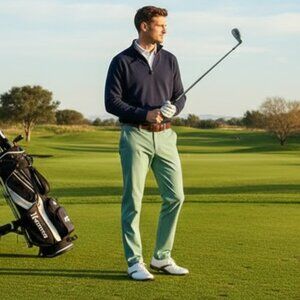 Travis Mathew Pants Mens 34x32 Performance Quick Dry Stretch green golf